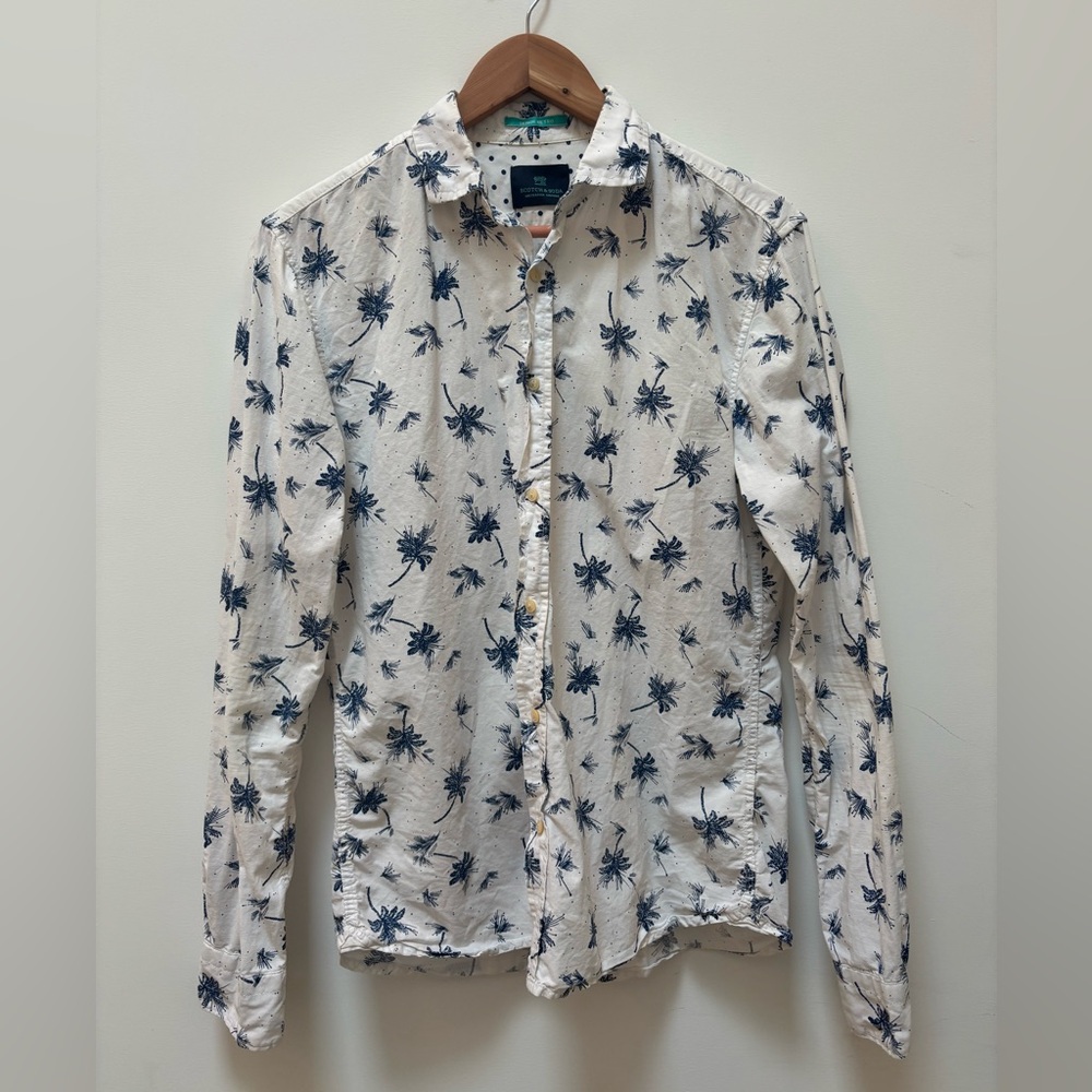 Scotch and Soda Palm Tree Print Button Down